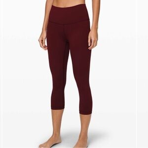 Lululemon Wunder Under Crop (High-Rise) *Full-On Luxtreme 21" Garnet